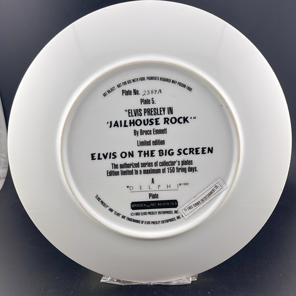 ELVIS PRESLEY IN “JAILHOUSE ROCK” VINTAGE-LIMITED EDITION PLATE - Picture 2 of 3